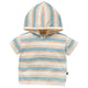 Baby Boys Beige Stripe Short Sleeve Hooded Top-Gerber Childrenswear Wholesale