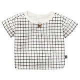 Baby Boys Dk Grey Plaid Henley Drop Shoulder Top-Gerber Childrenswear Wholesale