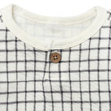 Baby Boys Dk Grey Plaid Henley Drop Shoulder Top-Gerber Childrenswear Wholesale