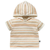Baby Boys Ivory Multi Color Stripe Short Sleeve Hooded Top-Gerber Childrenswear Wholesale