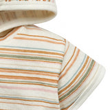 Baby Boys Ivory Multi Color Stripe Short Sleeve Hooded Top-Gerber Childrenswear Wholesale