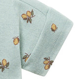Baby Boys Lt Sky Lemon Henley Drop Shoulder Top-Gerber Childrenswear Wholesale