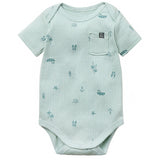 Baby Boys Lt Sky Summer Sea Short Sleeve Bodysuit-Gerber Childrenswear Wholesale