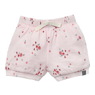 Baby Girls Lt Pink Floral Cuffed Shorts-Gerber Childrenswear Wholesale