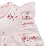 Baby Girls Lt Pink Floral Ruffle Sleeve Top-Gerber Childrenswear Wholesale