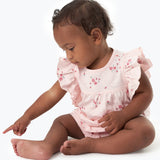 Baby Girls Lt Pink Floral Ruffle Sleeve Top-Gerber Childrenswear Wholesale