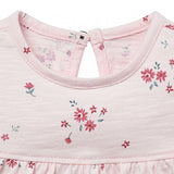 Baby Girls Lt Pink Floral Ruffle Sleeve Top-Gerber Childrenswear Wholesale