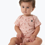 Baby Girls Rose Flower Short Sleeve Bodysuit-Gerber Childrenswear Wholesale