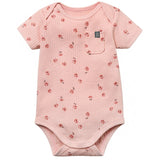 Baby Girls Rose Flower Short Sleeve Bodysuit-Gerber Childrenswear Wholesale