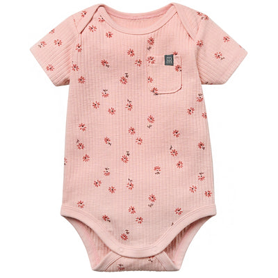 Baby Girls Rose Flower Short Sleeve Bodysuit-Gerber Childrenswear Wholesale