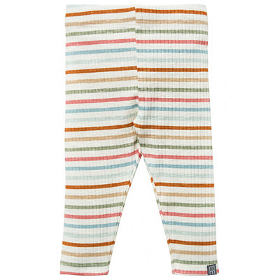 Baby Neutral Ivory Multi-Stripe Legging-Gerber Childrenswear Wholesale