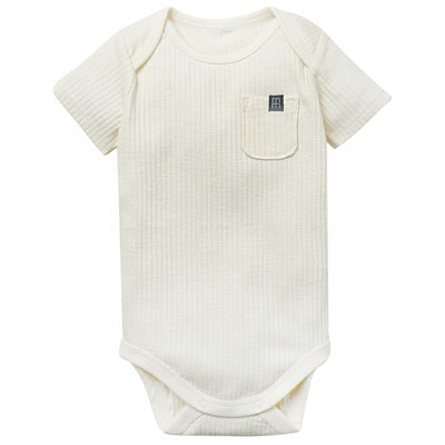 Baby Neutral Ivory Short Sleeve Bodysuit-Gerber Childrenswear Wholesale