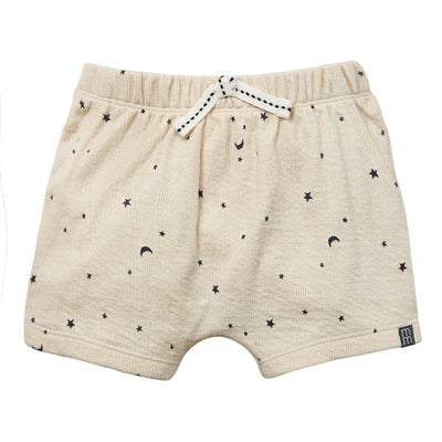 Baby Neutral Lt Beige Moon Stars Harem Shorts-Gerber Childrenswear Wholesale