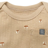 Baby Neutral Lt Tan Sail Boat Short Sleeve Bodysuit-Gerber Childrenswear Wholesale