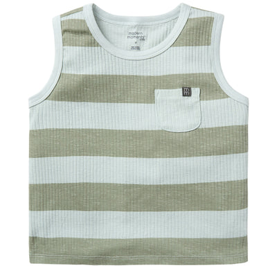 Infant & Toddler Boys Light Sky Stripe Tank Top-Gerber Childrenswear Wholesale