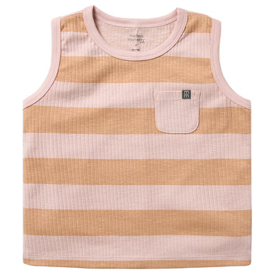 Infant & Toddler Boys Tan Stripe Tank Top-Gerber Childrenswear Wholesale