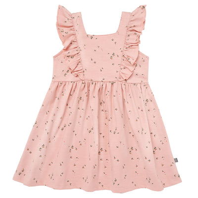 Infant & Toddler Girls Rose Tulips Bow Back Dress