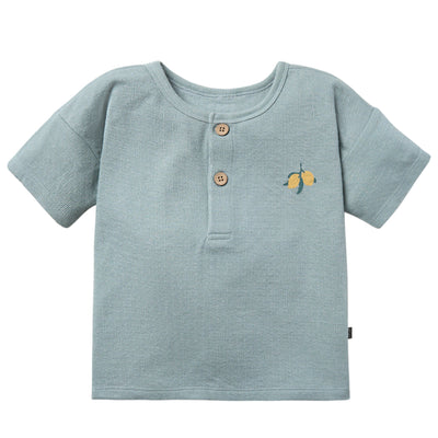 Baby Boys Medium Teal Henley Top-Gerber Childrenswear Wholesale