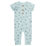 Baby Girls Light Sky Blueberry Short Sleeve Long Leg Romper