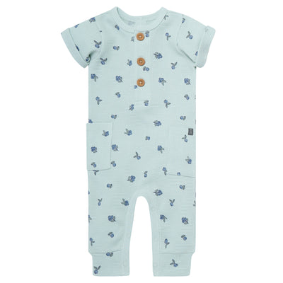Baby Girls Light Sky Blueberry Short Sleeve Long Leg Romper