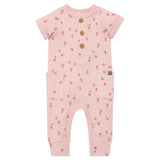 Baby Girls Rose Tossed Daisy Short Sleeve Long Leg Romper