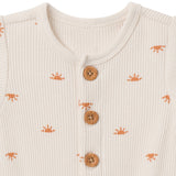 Baby Neutral Beige Suns Short Sleeve Long Leg Romper-Gerber Childrenswear Wholesale