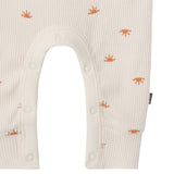 Baby Neutral Beige Suns Short Sleeve Long Leg Romper-Gerber Childrenswear Wholesale