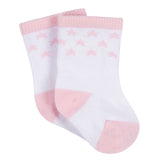 CASE of 20: 3-Pack Baby Girls Stars Jersey Crew Socks-Gerber Childrenswear Wholesale