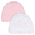 CASE of 12: 2-Pack Baby Girls Stars Caps-Gerber Childrenswear Wholesale