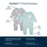 2-Pack Baby Boys Polar Bear Rompers-Gerber Childrenswear Wholesale