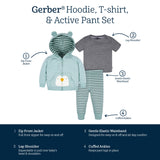 3-Piece Baby Boys Penguin Hoodie, T-Shirt & Active Pant Set-Gerber Childrenswear Wholesale