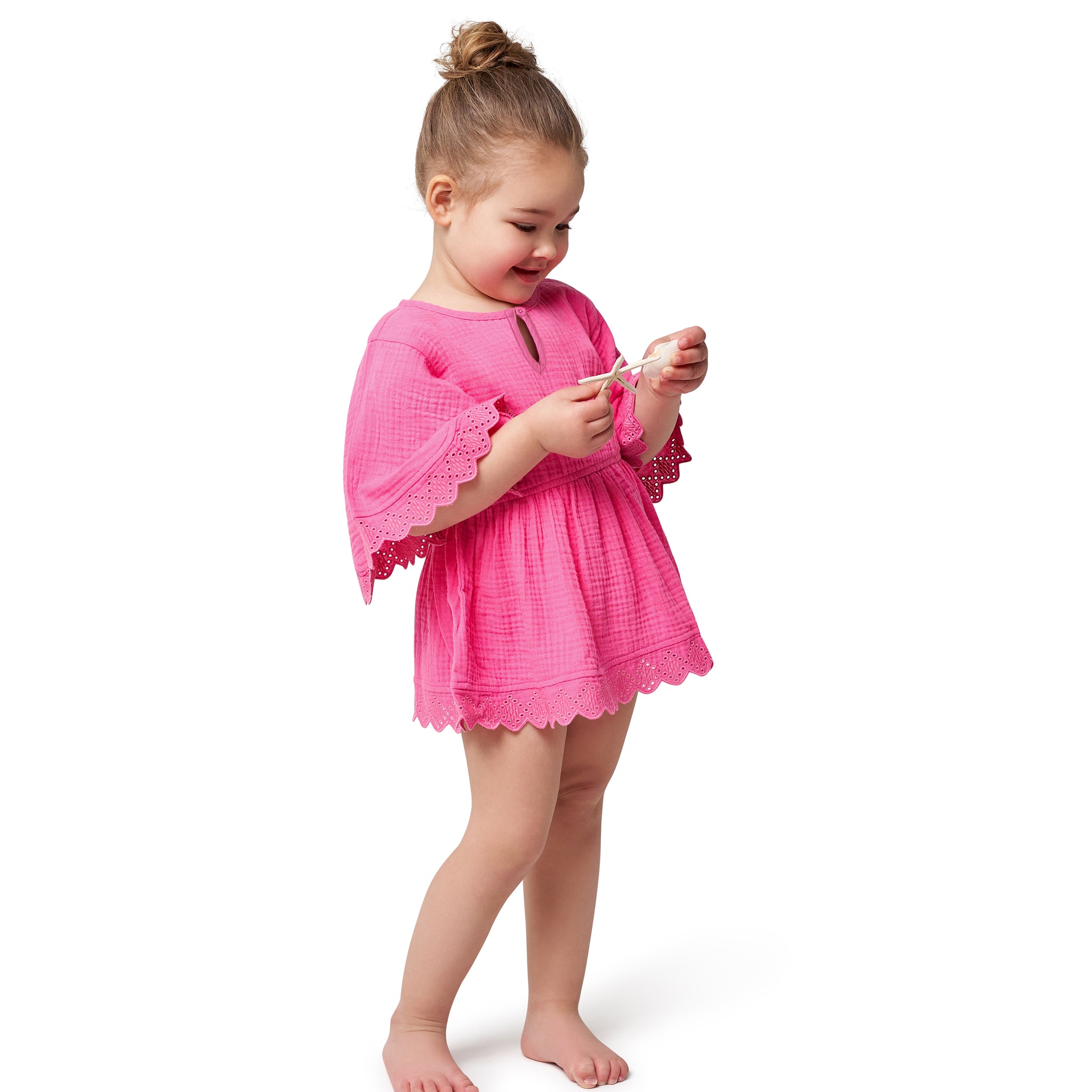Baby & Toddler Girls Pink Woven Kaftan Coverup-Gerber Childrenswear Wholesale