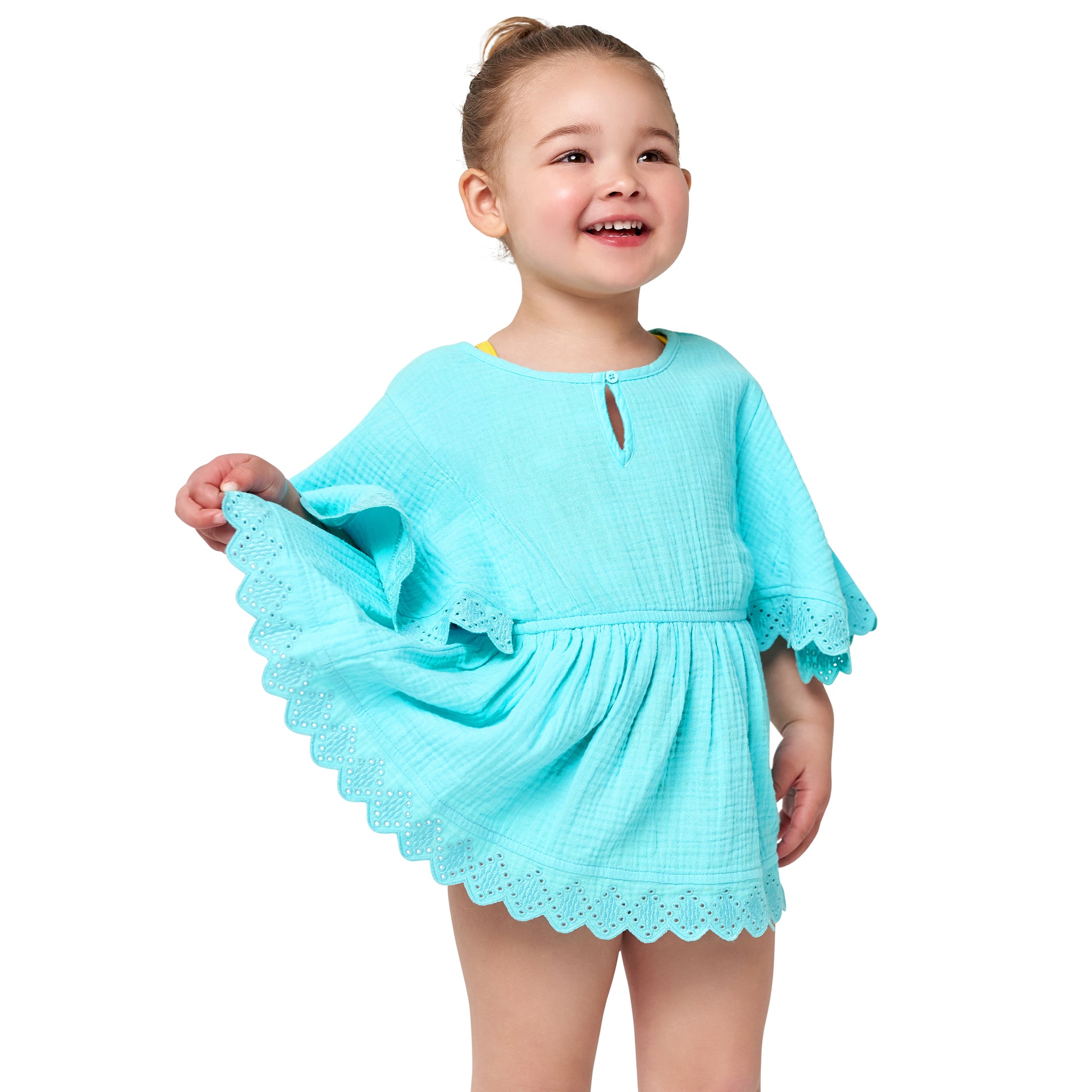 Baby & Toddler Girls Aqua Woven Kaftan Coverup-Gerber Childrenswear Wholesale