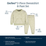 2-Piece Baby & Toddler Girls Green Leaves Sweatshirt & Pant Set-Gerber Childrenswear Wholesale