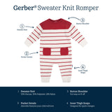 Baby Boys Red & White Romper-Gerber Childrenswear Wholesale