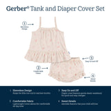 2-Piece Baby Girls Seashells Tank and Diaper Cover-Gerber Childrenswear Wholesale