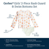2-Piece Infant & Toddler Girls Peaches Rashguard Set-Gerber Childrenswear Wholesale