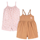 2-Pack Infant and Toddler Girls Rust & Floral Rompers-Gerber Childrenswear Wholesale
