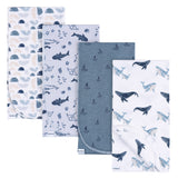 4-Pack Baby Boys Coastal Calm Flannel Blankets-Gerber Childrenswear Wholesale