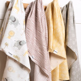 4-Pack Baby Neutral Animals & Geos Neutral Flannel Blankets-Gerber Childrenswear Wholesale