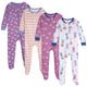 4-Pack Baby Girls Rainy Day Footed Pajamas-Gerber Childrenswear Wholesale