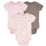 3-Pack Baby Girls Garden Bodysuits-Gerber Childrenswear Wholesale