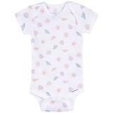 3-Pack Baby Girls She Sells Sea Shells Short Sleeve Onesies® Bodysuits-Gerber Childrenswear Wholesale