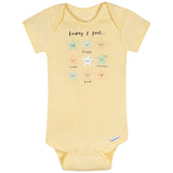 3-Pack Baby Neutral Starry Smiles Short Sleeve Onesies® Bodysuits-Gerber Childrenswear Wholesale