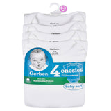 4-Pack Baby Neutral White Short Sleeve Onesies® Bodysuits-Gerber Childrenswear Wholesale