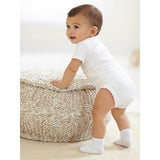 4-Pack Baby Neutral White Short Sleeve Onesies® Brand Bodysuits-Gerber Childrenswear Wholesale