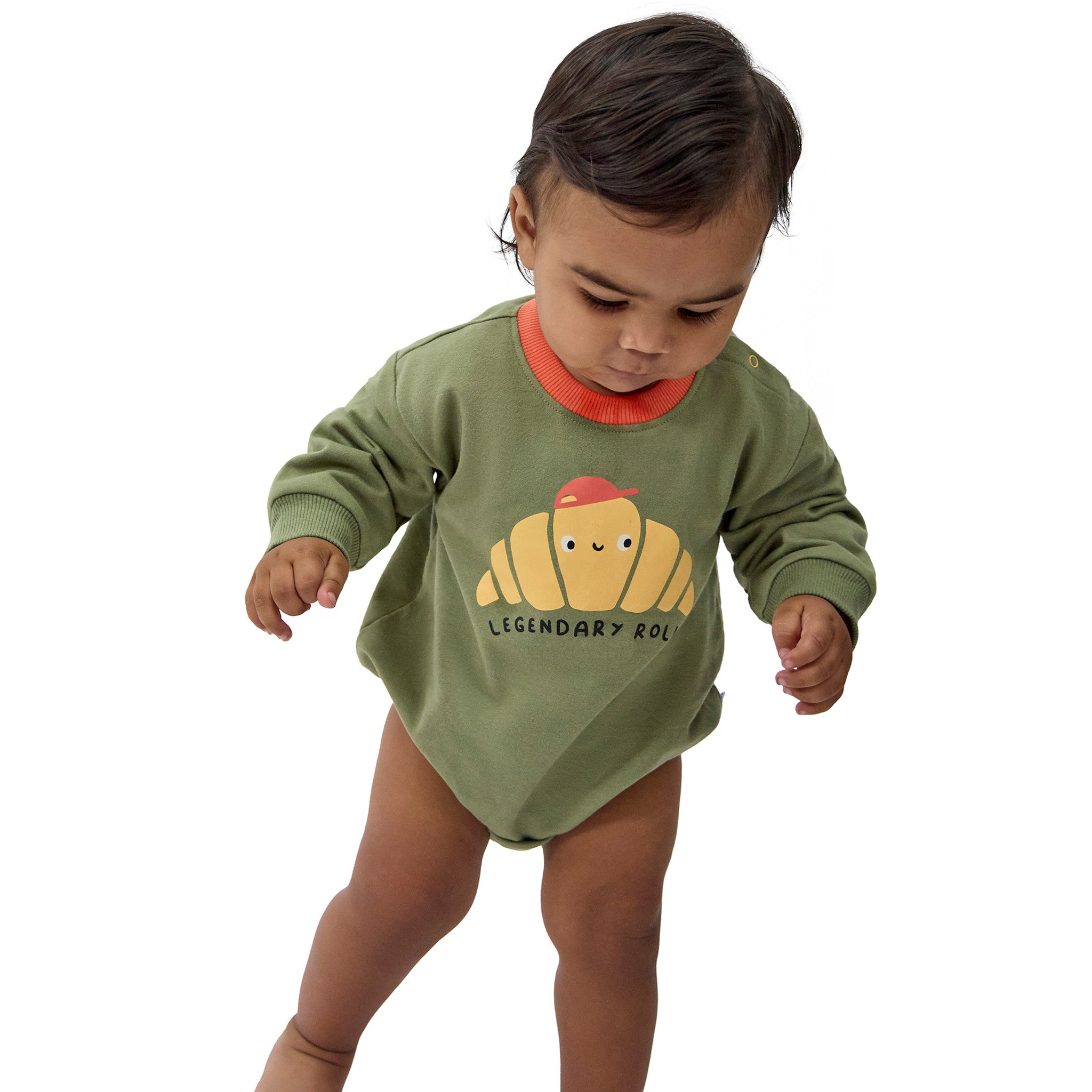 Baby Boys Rolls Sweatshirt Bubble Romper-Gerber Childrenswear Wholesale