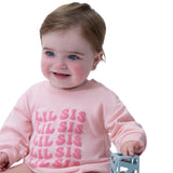 Baby Girls Lil Sis Sweatshirt Bubble Romper-Gerber Childrenswear Wholesale