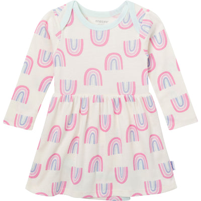 Baby Girls Ivory Rainbow Lap Shoulder Dress-Gerber Childrenswear Wholesale