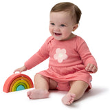 Baby Girls Chintz Flower Lap Shoulder Dress-Gerber Childrenswear Wholesale